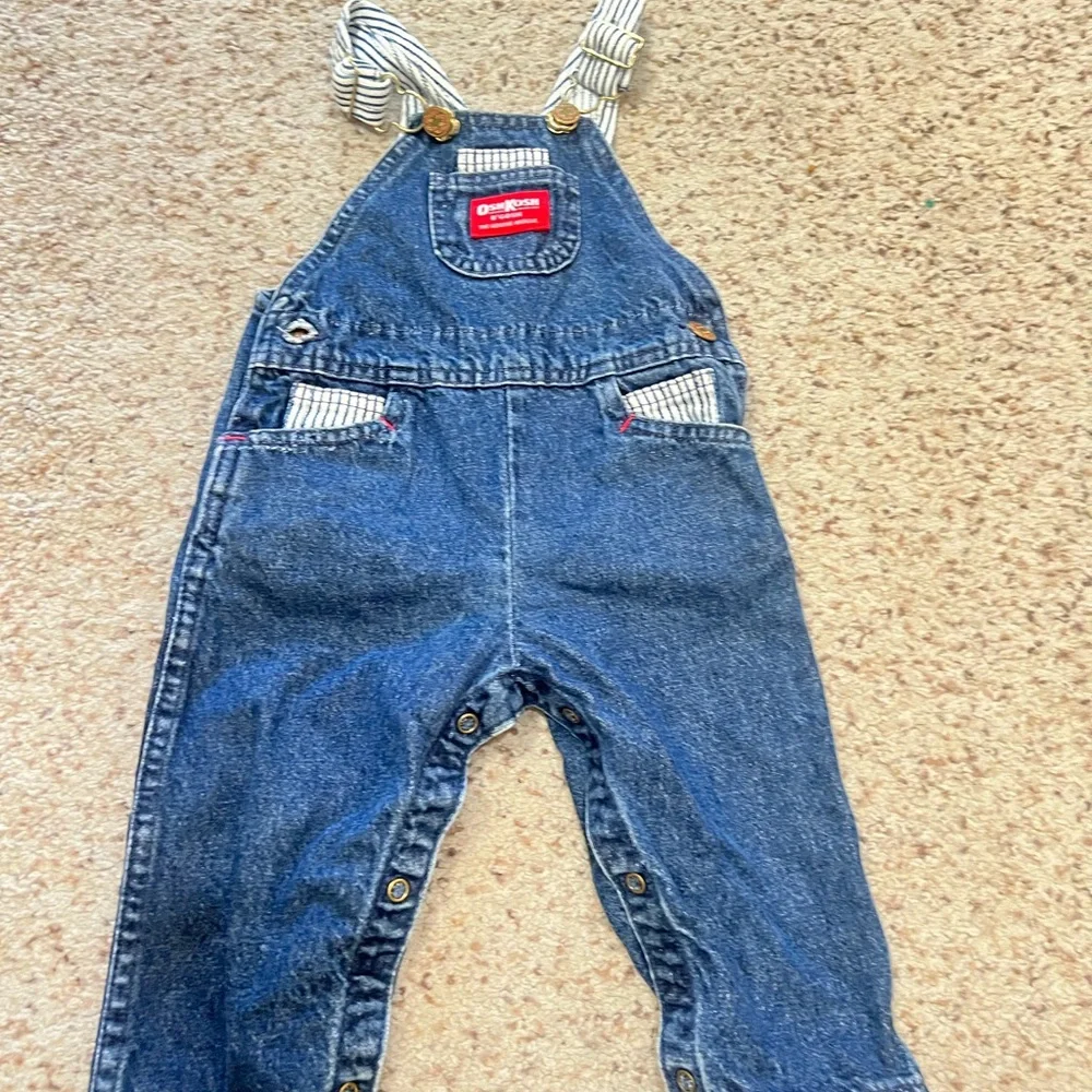 Vintage USA OshKosh B’Gosh Vestbak Overalls Jean Bibs‎ Pinstripe Size 24 Mths